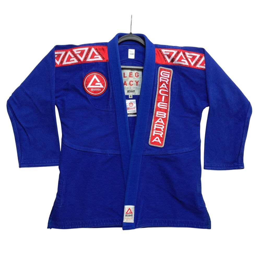 Gracie Barra Gi Top Mens A1 Blue Legacy Equipe GB Edition Pearl Weave Patched